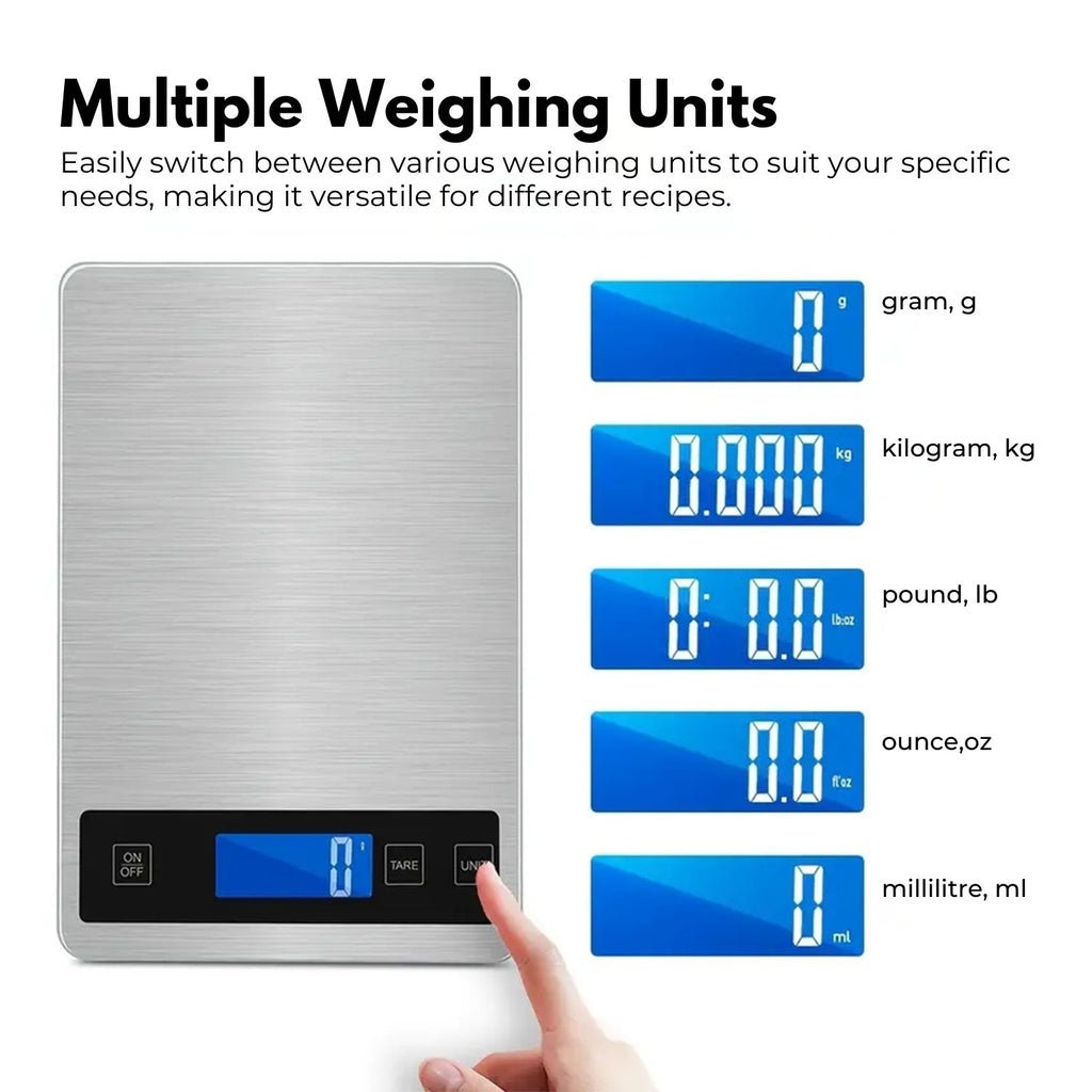 Miraklass 15kg Capacity Electronic Digital LCD Kitchen Weighing Scale