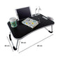 EKKIO Multifunctional Portable Bed Tray Laptop Desk with USB Charge Port (Black)