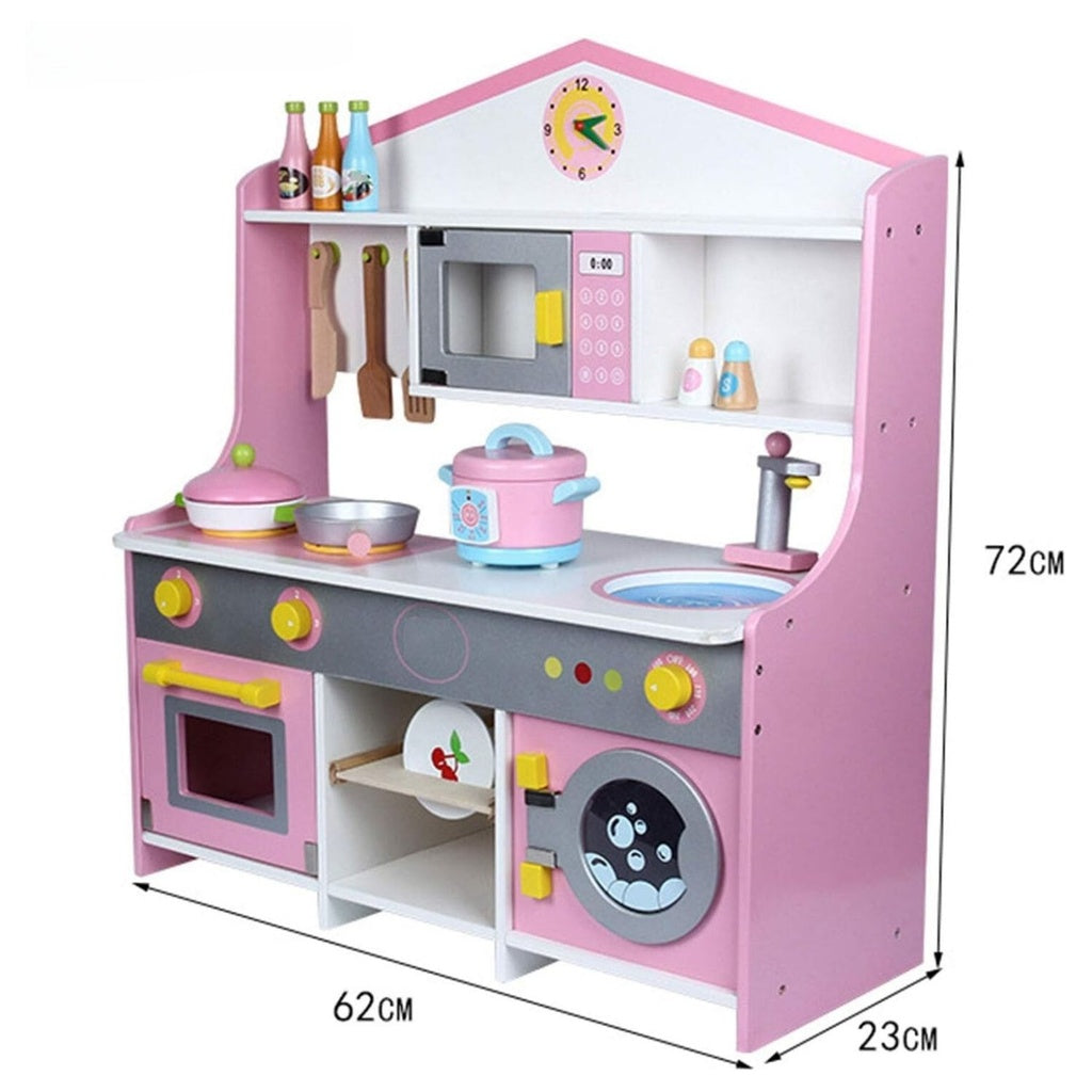 EKKIO Wooden Kitchen Playset for Kids (Japanese Style Kitchen Set, Violet)