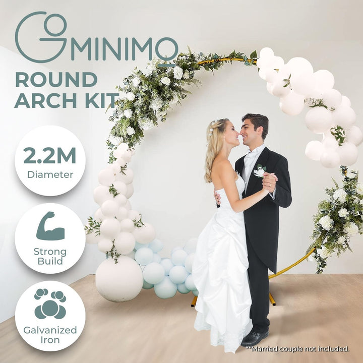 GOMINIMO 2.2 M Round Balloon Arch Kit(Gold)