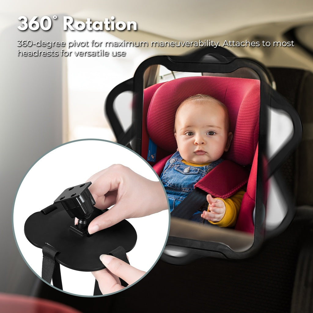 GOMINIMO Baby Infant Back View Facing Car Safety Mirror for Back Seat Black