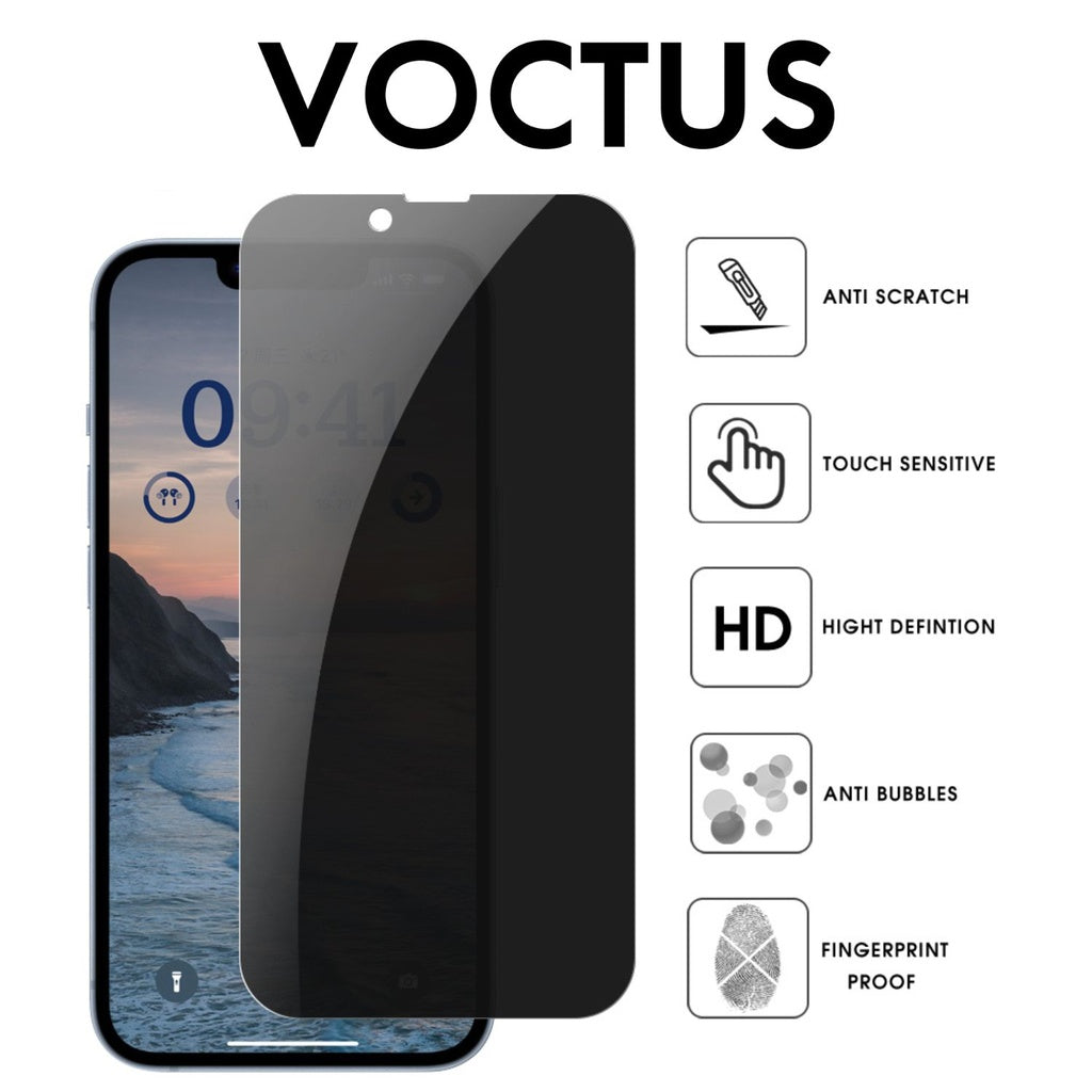 VOCTUS iPhone 14 Privacy Tempered Glass Screen Protector 2Pcs (Box)