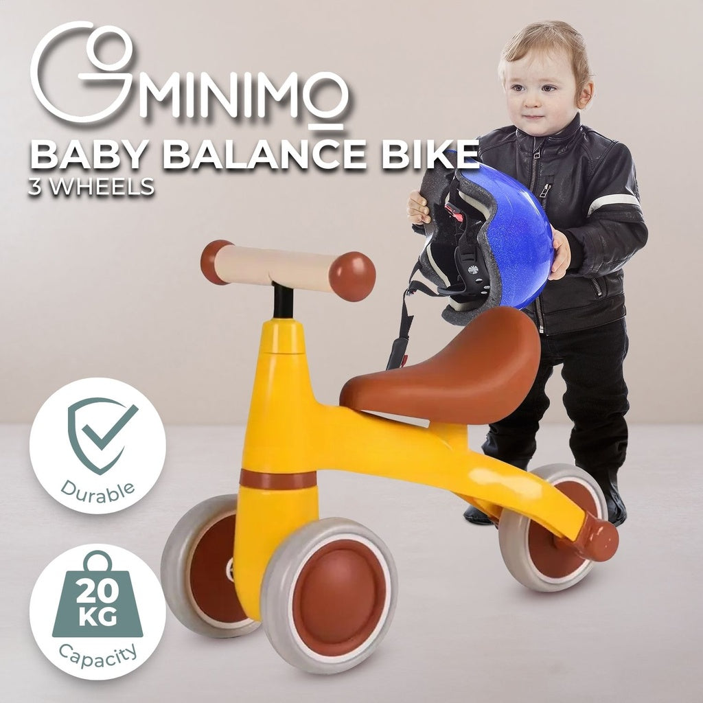 GOMINIMO 3 Wheels Baby Balance Bike (Yellow)