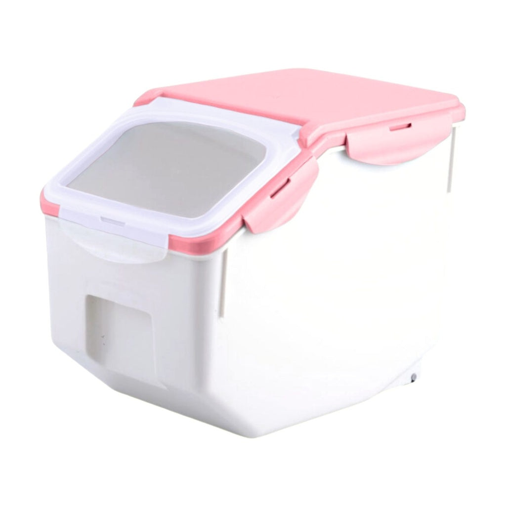 GOMINIMO Multipurpose Food Storage Container with Lids and Cup for Pet Food or Rice Grains (Pink)