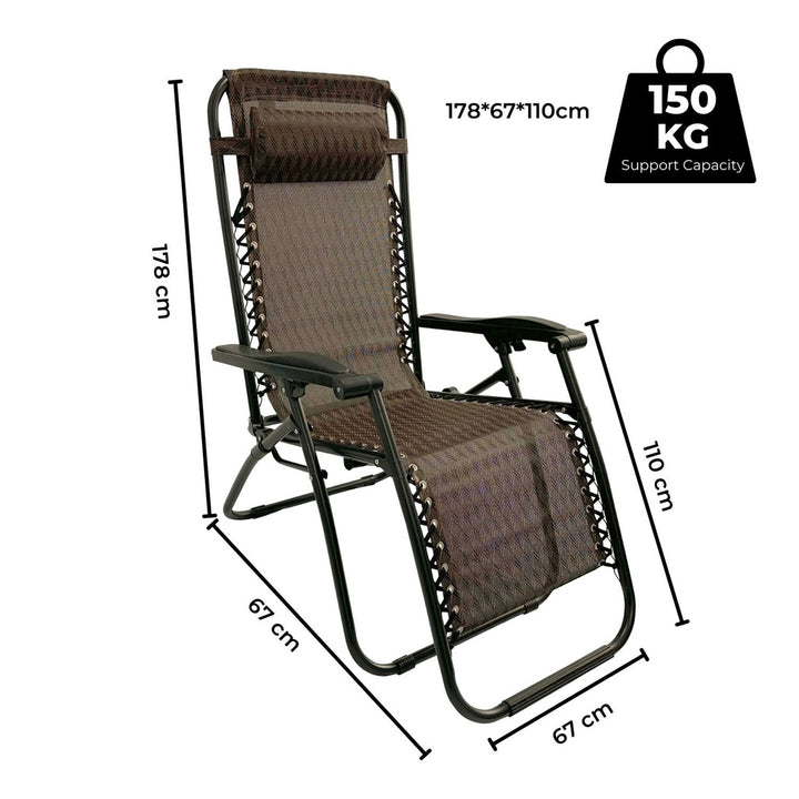 KILIROO Folding Reclining Camping Chair With Breathable Mesh (Argyle)