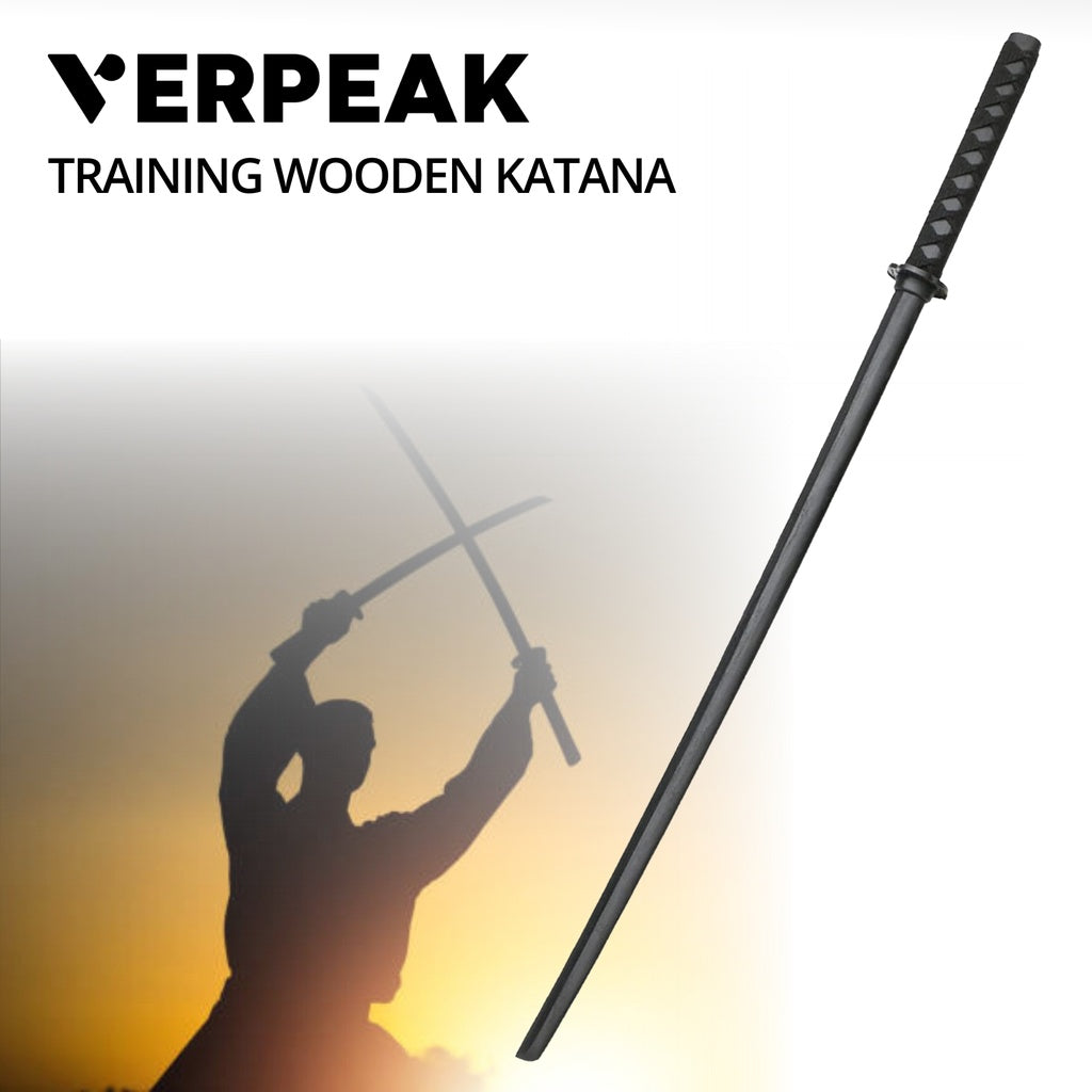 VERPEAK Polypropylene with Scabbard Training Katana Removable Hand Guards Black