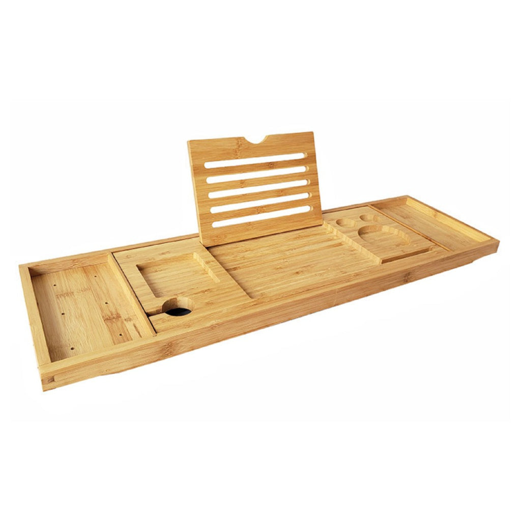 GOMINIMO Expandable Bamboo Bathup Caddy Trays