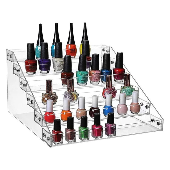 GOMINIMO Nail Polish Organizer 6 Layer Display Stand Holder (Transparent)