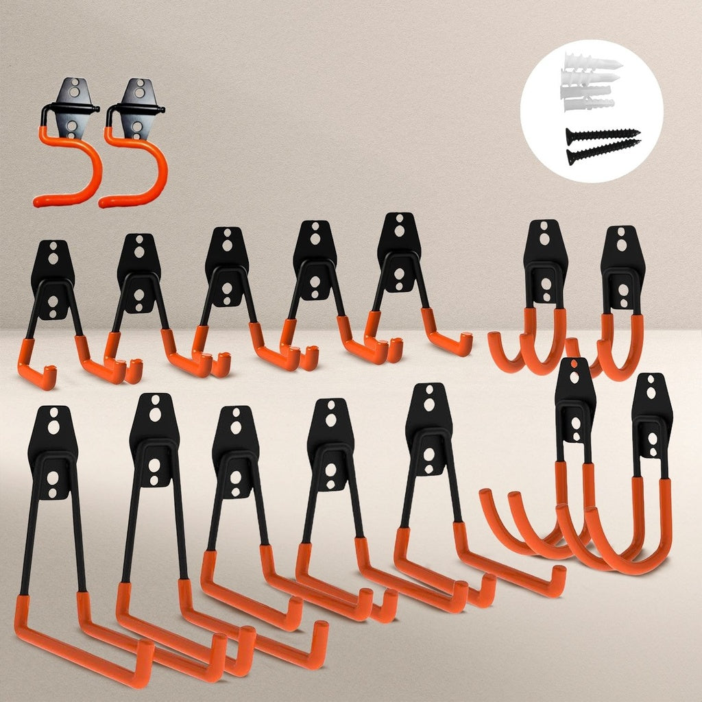 RYNOMATE 16 Pack Garage Hooks Heavy Duty (Orange)