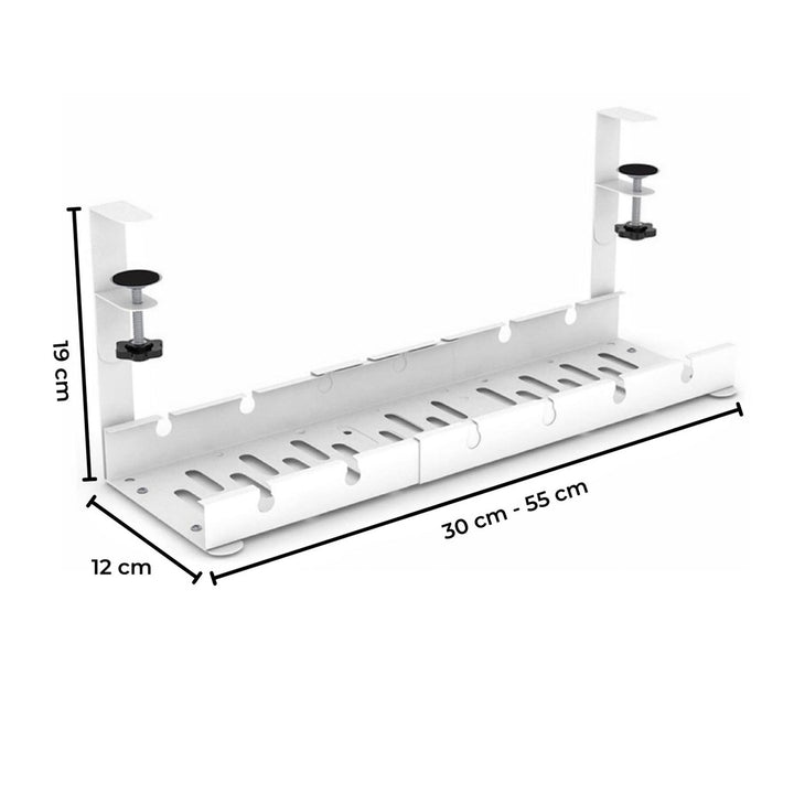 GOMINIMO Retractable Cable Management Tray- No Drilling Type (White)