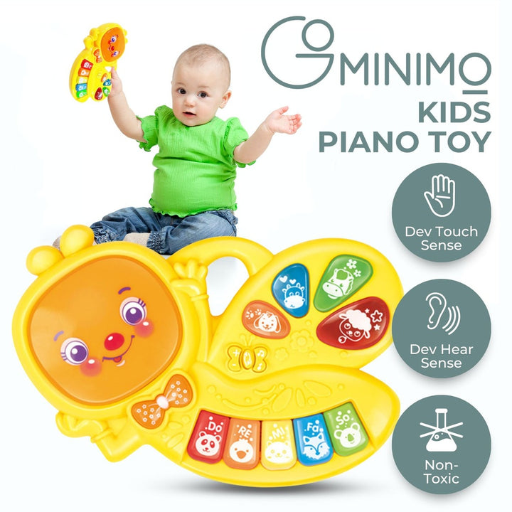 GOMINIMO Kids Piano Keyboard Music Toys with Bee Shape Design (Yellow)