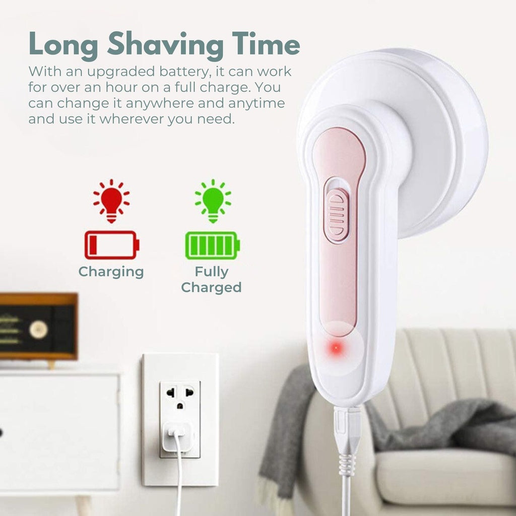 GOMINIMO USB Rechargeable Fabric Shaver with 6 Blades Stainless Steel, White