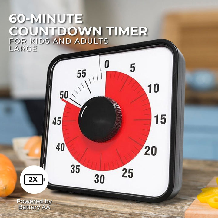 GOMINIMO 60-Minute Visual Countdown Timer (Large, Black)