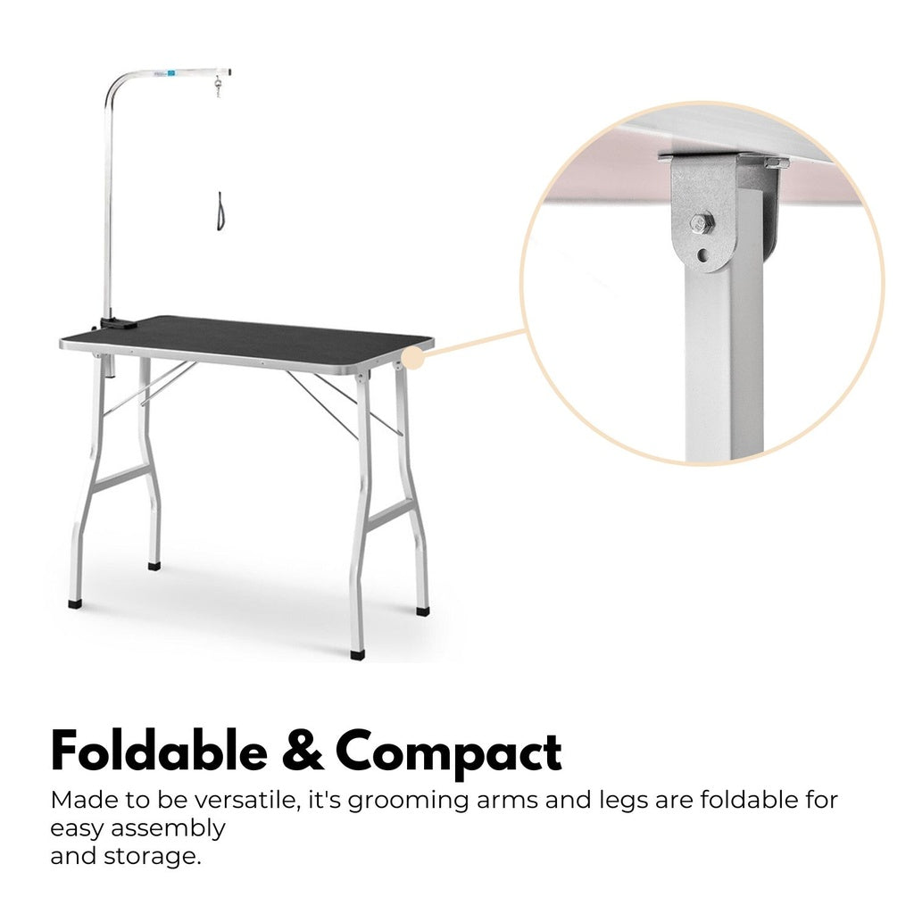 Floofi Pet Grooming Table 90cm Single Pole (Black)