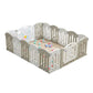 GOMINIMO Foldable Baby Playpen with 16 Panels (White Grey)