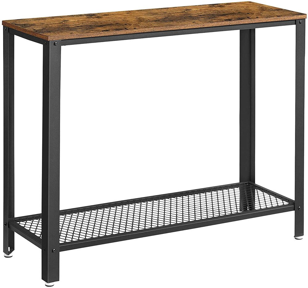 VASAGLE Console Table Rustic Brown and Black