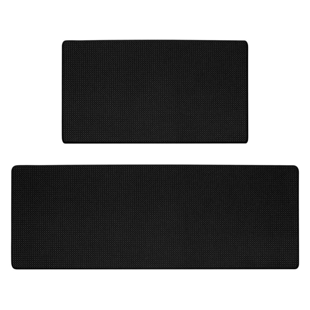 GOMINIMO PVC Kitchen Mat 2pcs Set Black