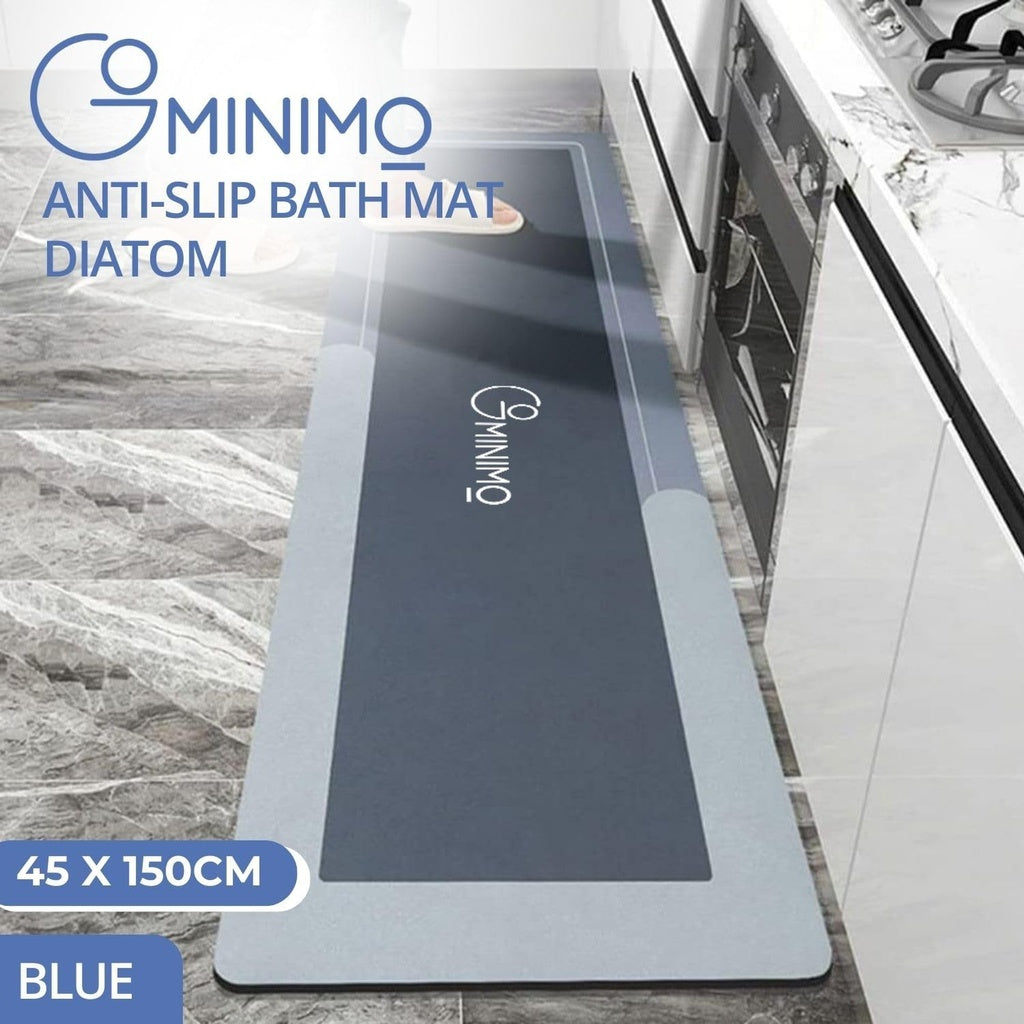 GOMINIMO Anti-Slip Bath Mat Diatom 45*150cm (Blue)