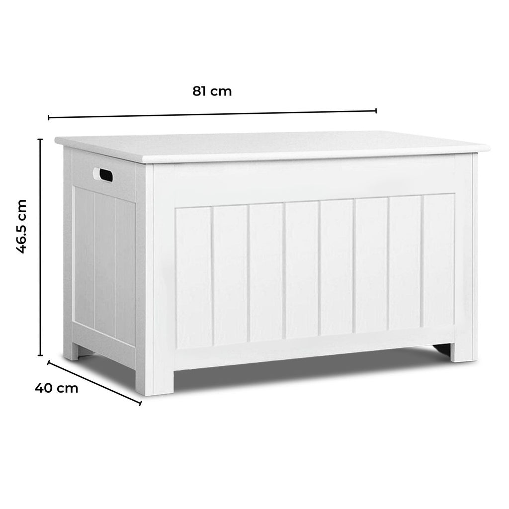 GOMINIMO Kids Toy Storage Box with Lid and Air Gap Handle (White)