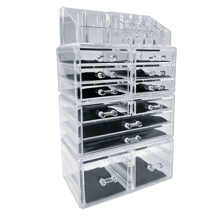 GOMINIMO Makeup Cosmetic Organizer With 12 Drawers (Clear)