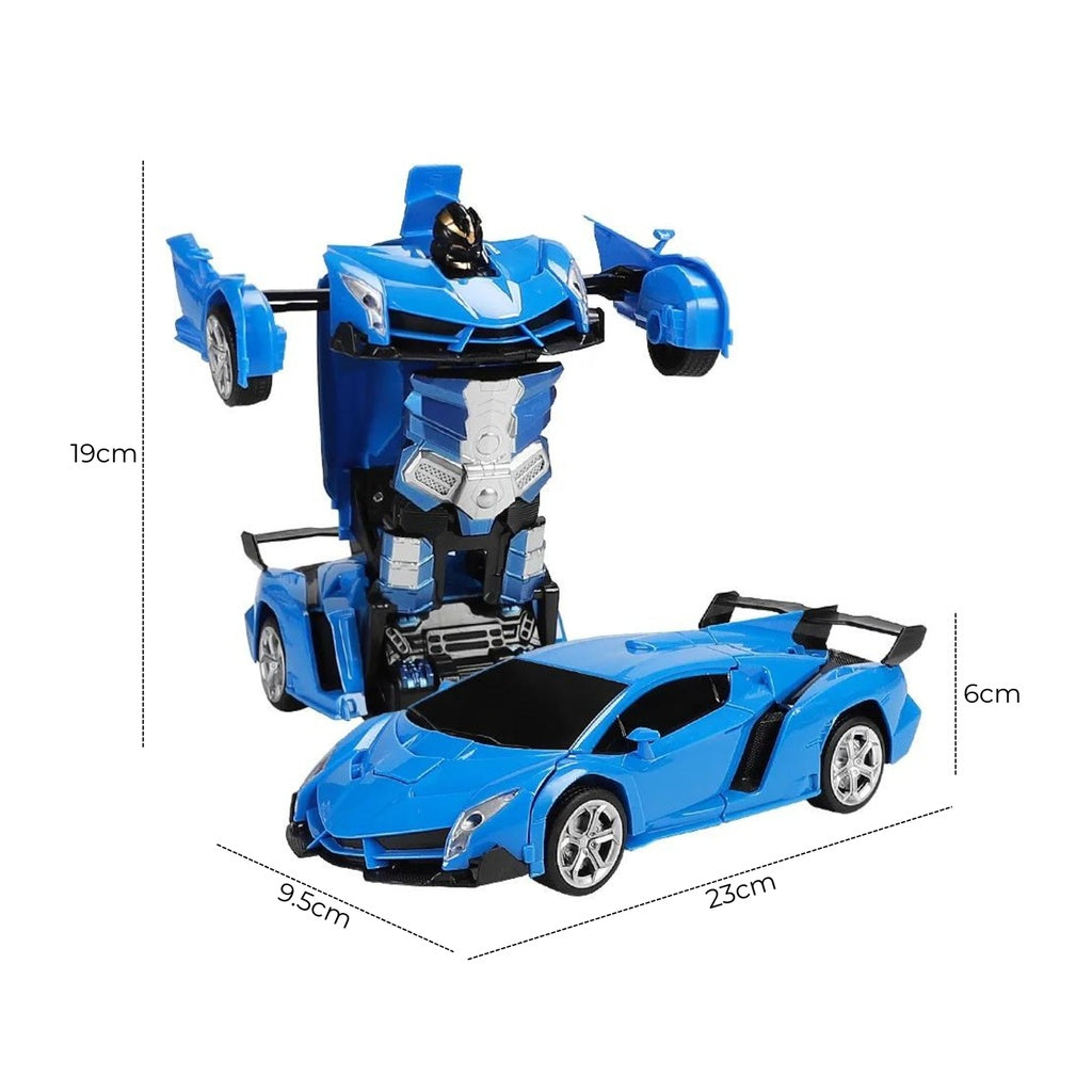 GOMINIMO Transform Car Robot Sport Car with Remote Control (Blue)