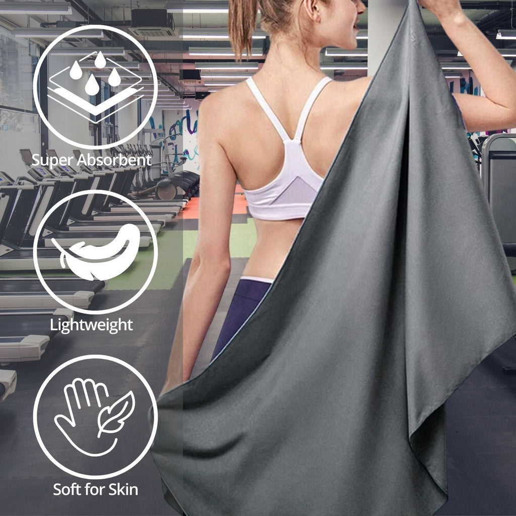 VERPEAK Quick Dry Gym Sport Towel 80*130CM (Grey)