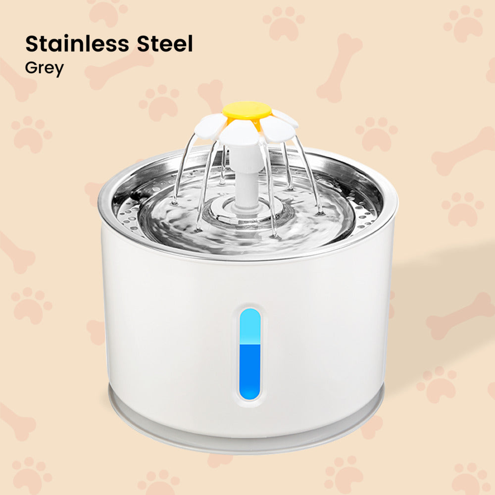 Floofi Pet Water Fountain 2.4L with Stainless Steel