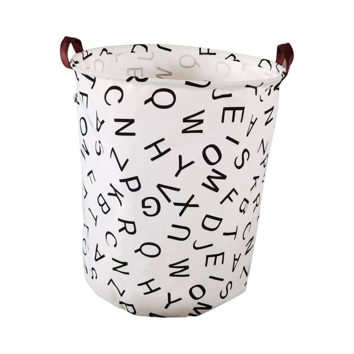 GOMINIMO Laundry Basket Round Foldable (Alphabet)