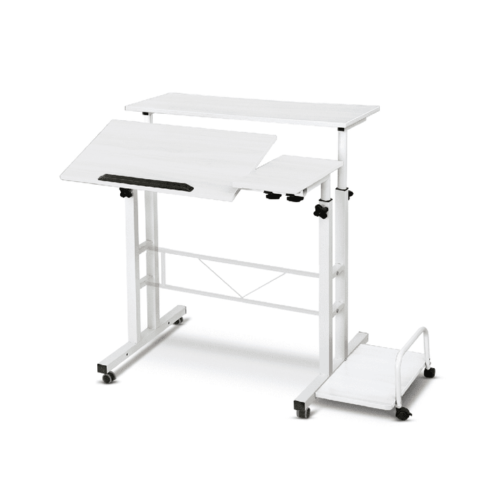 Ekkio Mobile Desk Detachable Sideboard White