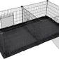 SONGMICS 3 Doors Pet Playpen with Divider Panel and Floor Mat Black