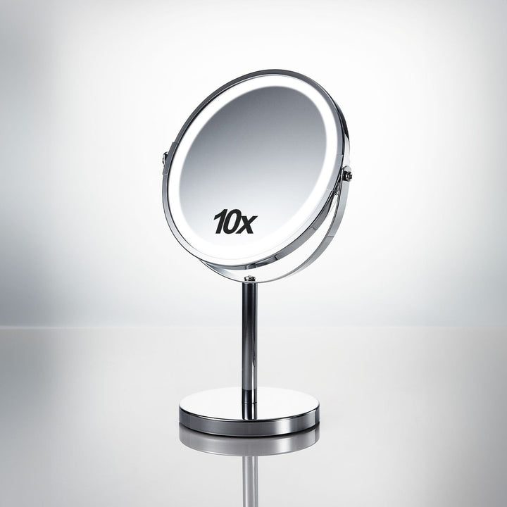 GOMINIMO 7 Inch LED Makeup Mirror with 10x Magnifying (Silver)