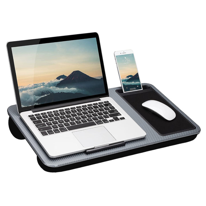 EKKIO Multifunctional Portable Bed Tray Laptop Desk with Cushion (Silver Grey)