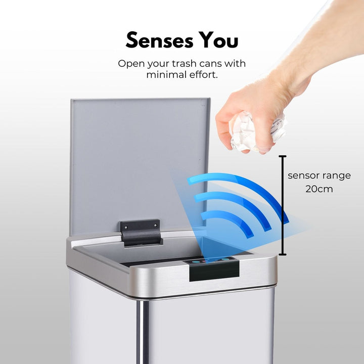 MIRAKLASS Sensor Bin 50L Narrow Silver Square