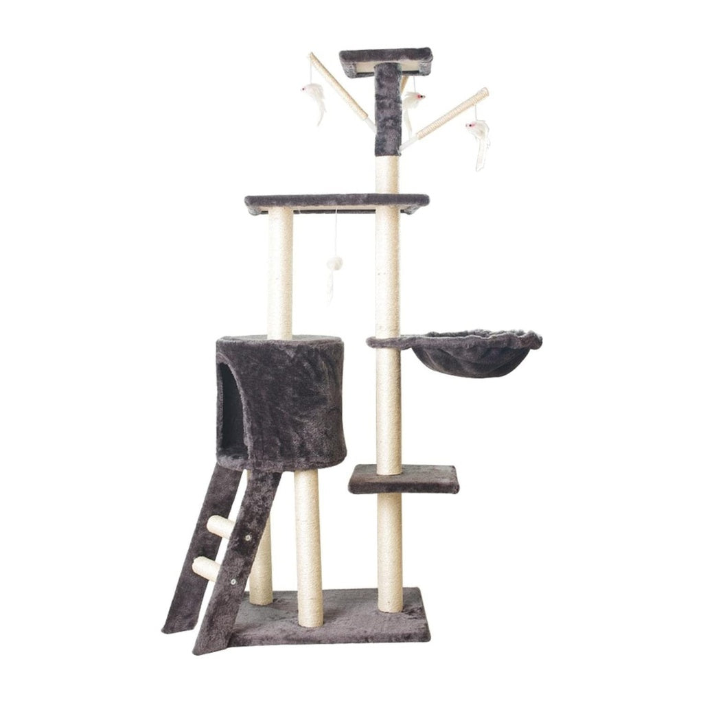 Floofi 138cm 5 Layer Plush Cat Condo Cat Tree Dark Grey