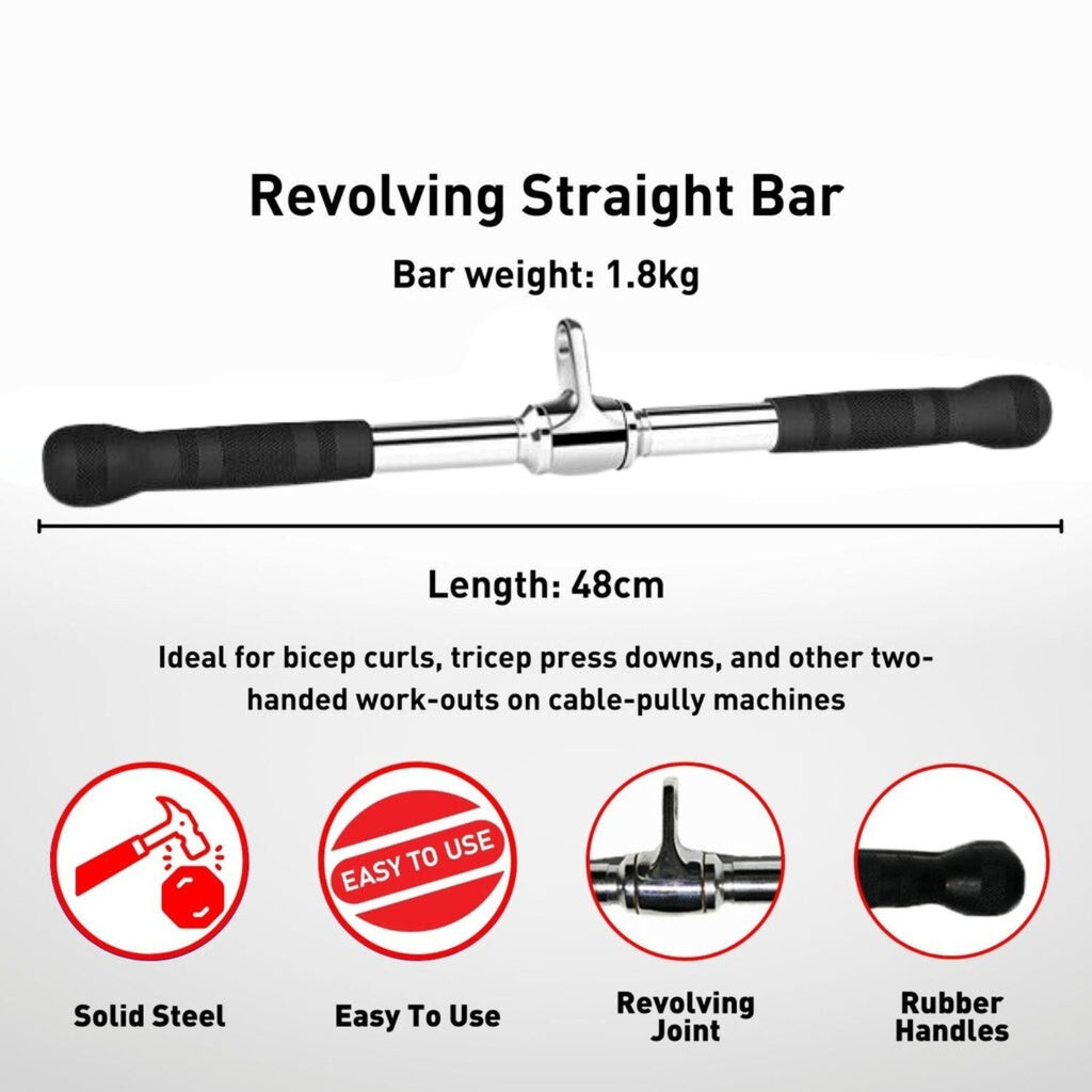 Verpeak Gym Station Attachment Straight Bar With Revolving Joint