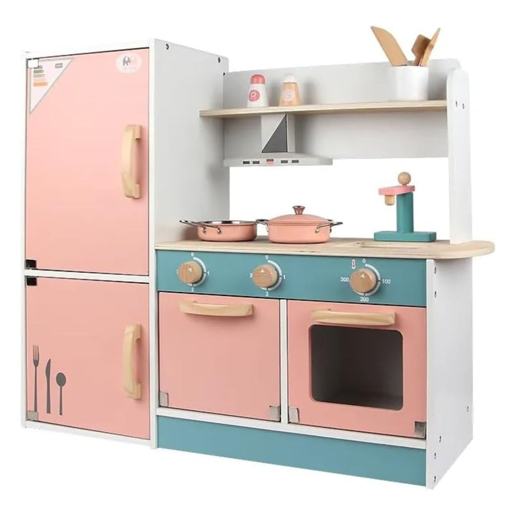 EKKIO Wooden Kitchen Playset for Kids (Refrigerator Kitchen Set)