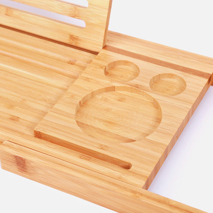 GOMINIMO Expandable Bamboo Bathup Caddy Trays