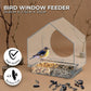 NOVEDEN Window Bird Feeder with Removable Tray Drain Holes and 4 Suction Cups (Transparent)