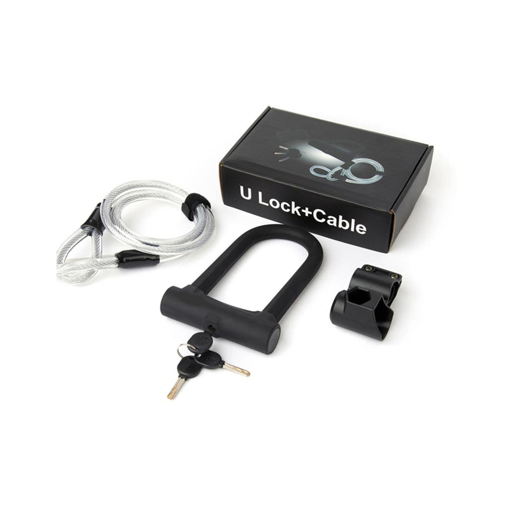 KILIROO Bike U Lock With Cable (Black)