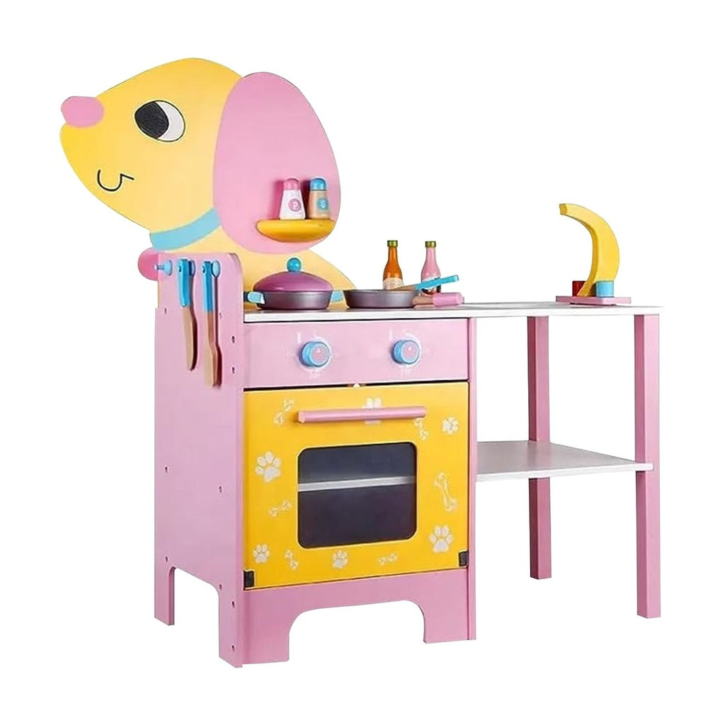 EKKIO Wooden Kitchen Playset for Kids (Puppy Shape Kitchen Set)