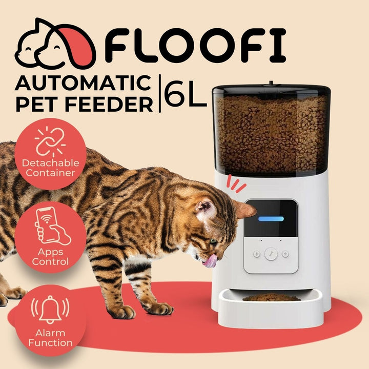 FLOOFI WiFi 6L Automatic Pet Feeder (White)