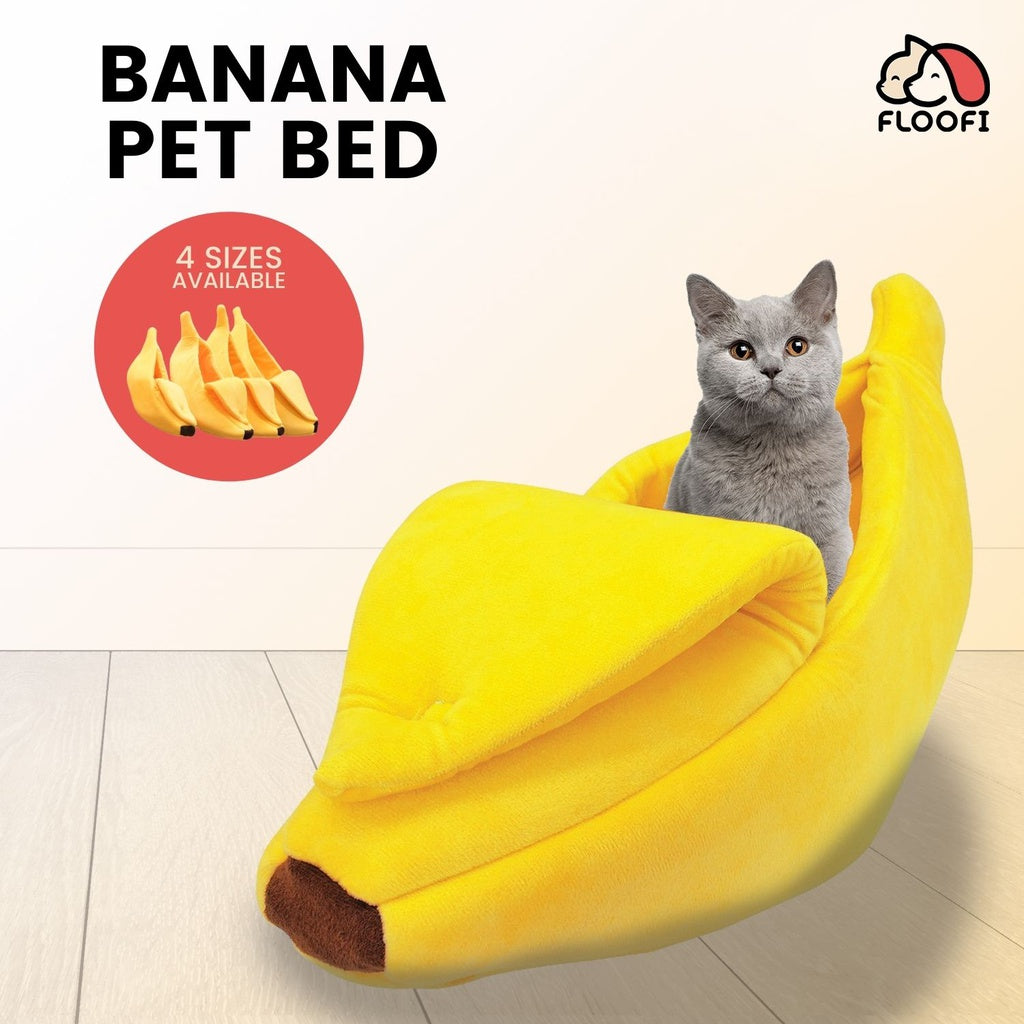 Floofi Banana Pet Bed (M Yellow)