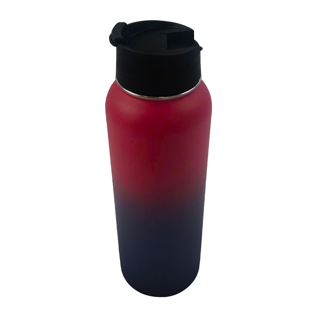 Verpeak 40oz Vacuum Insulated Water Bottle 3 Lids Straw Red Purple