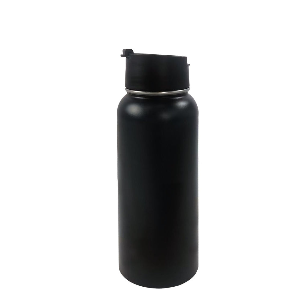 VERPEAK 40oz Vacuum Insulated Water Bottle 3 Lids with Straw (Black)