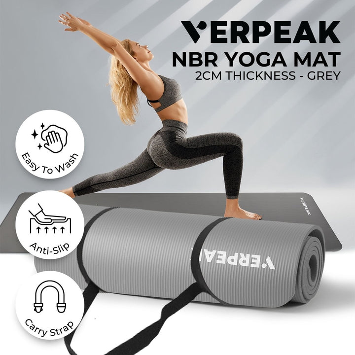 Verpeak NBR Yoga Mat 2.0CM Grey