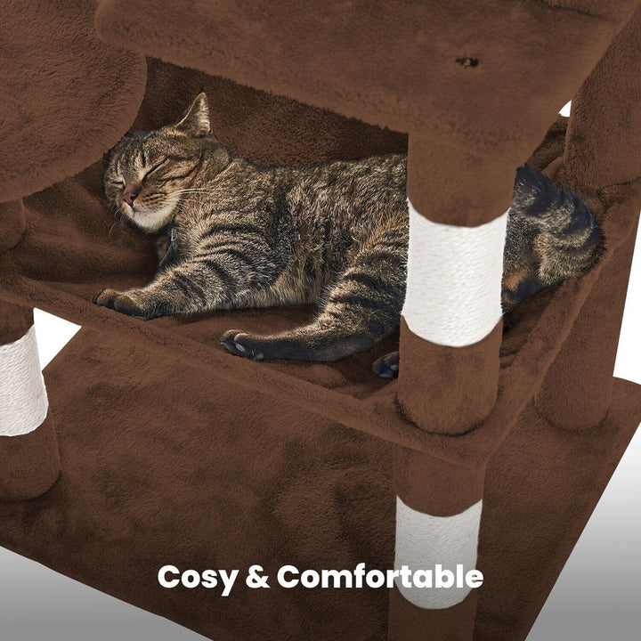 Floofi 118cm Plush Cat Condo Cat Tree Brown