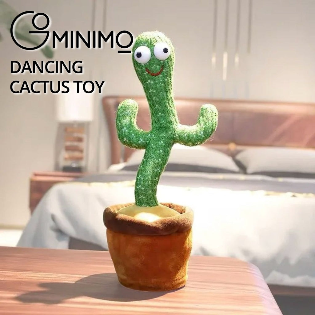 Gominimo Dancing Cactus Plush Toy Electronic Shake with Battery Operated Green