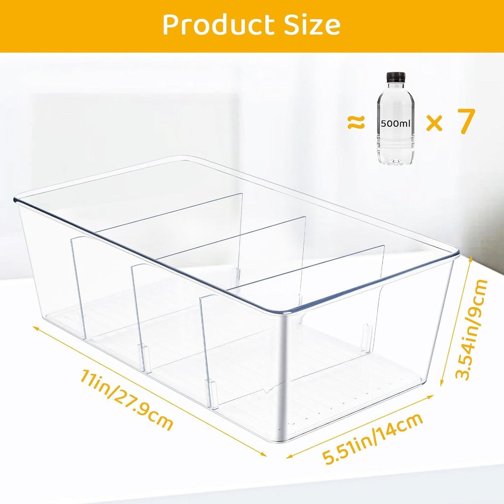 GOMINIMO 4 Pack Storage Bin with Divider