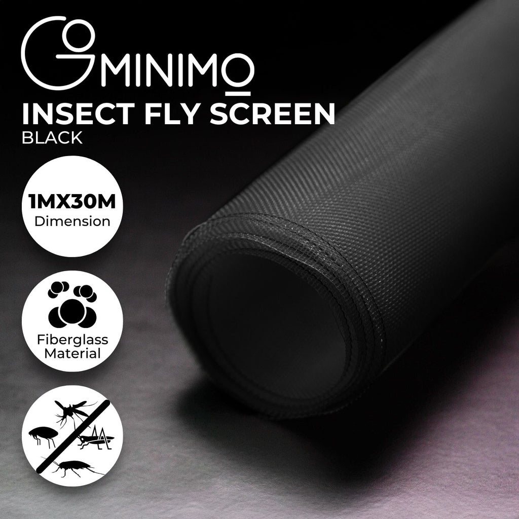 GOMINIMO Window Fly Screen Net Mesh 30M (Black)