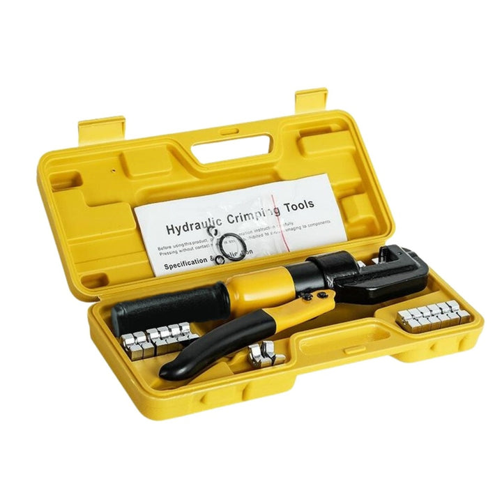 RYNOMATE 8 Ton Hydraulic Crimping Tool with 9 Dies( Yellow)